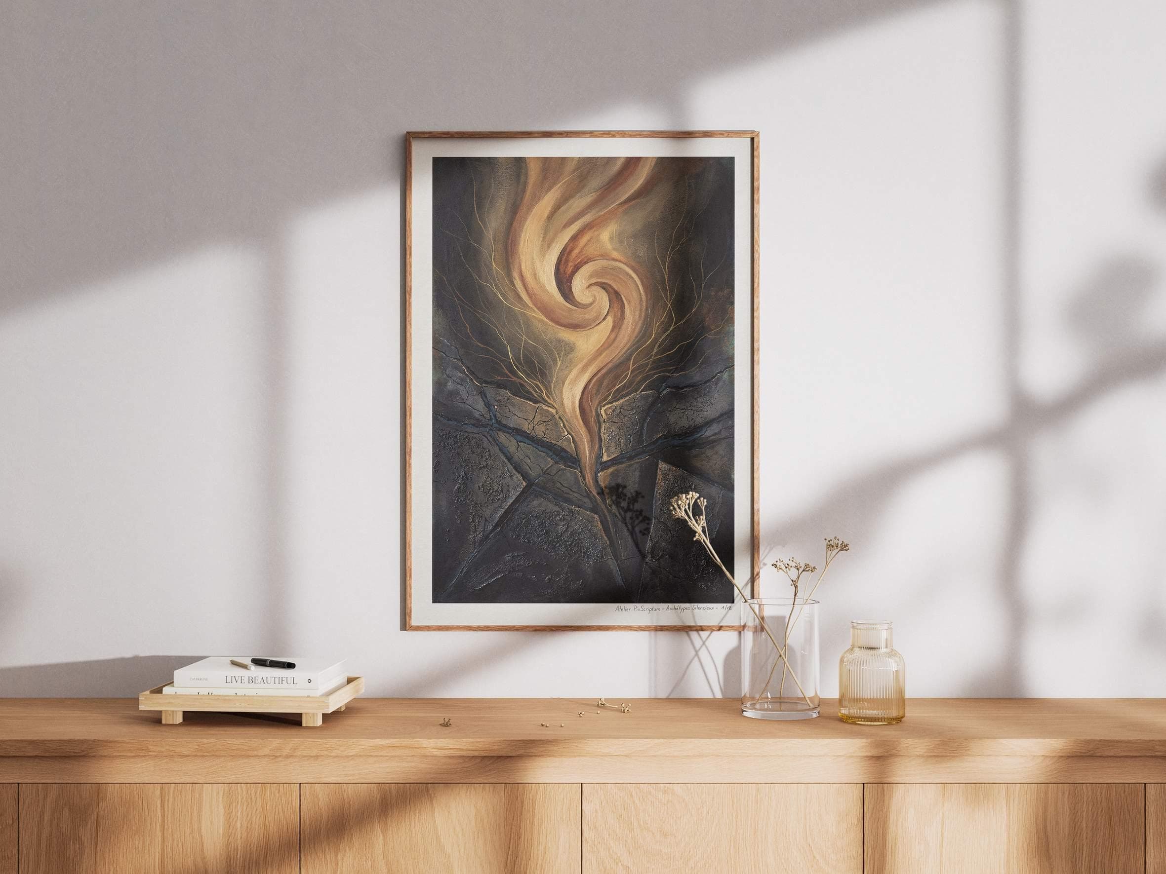 Silent Archetypes #1: The Subterranean Awakener - Abstract Symbolism Wall Art Print view 3