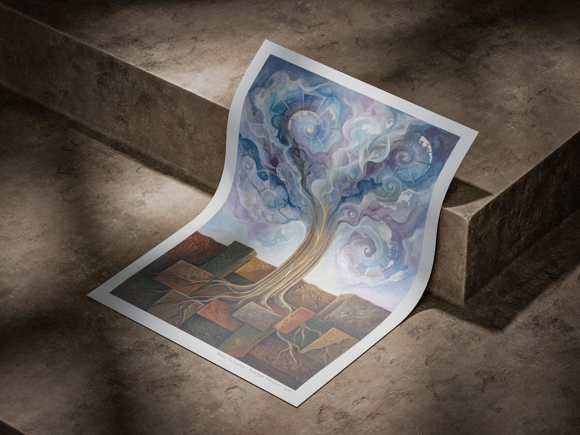 Silent Archetypes #6: Celestial Grounding - Abstract Symbolism Wall Art Print view 4