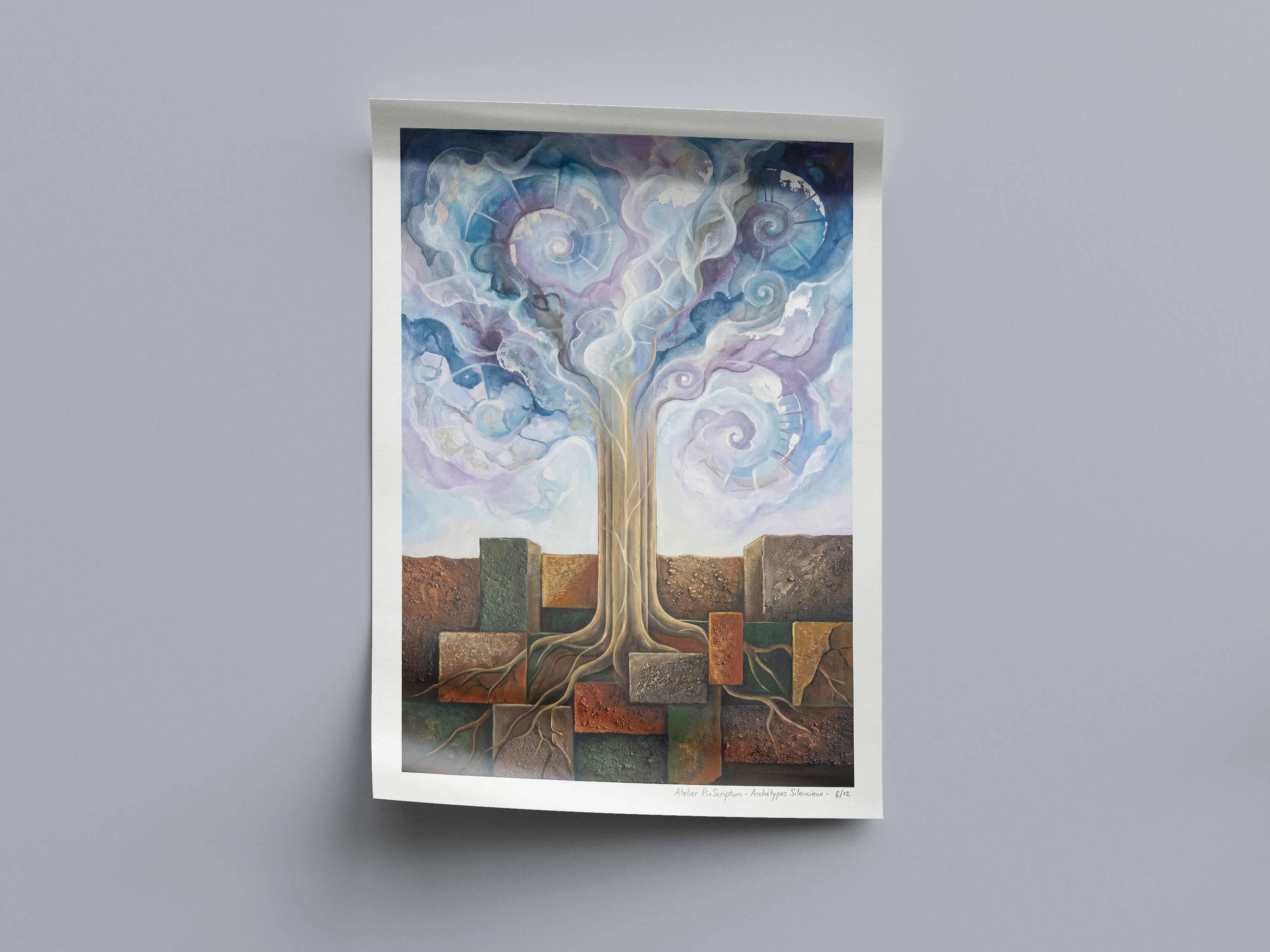 Silent Archetypes #6: Celestial Grounding - Abstract Symbolism Wall Art Print view 5
