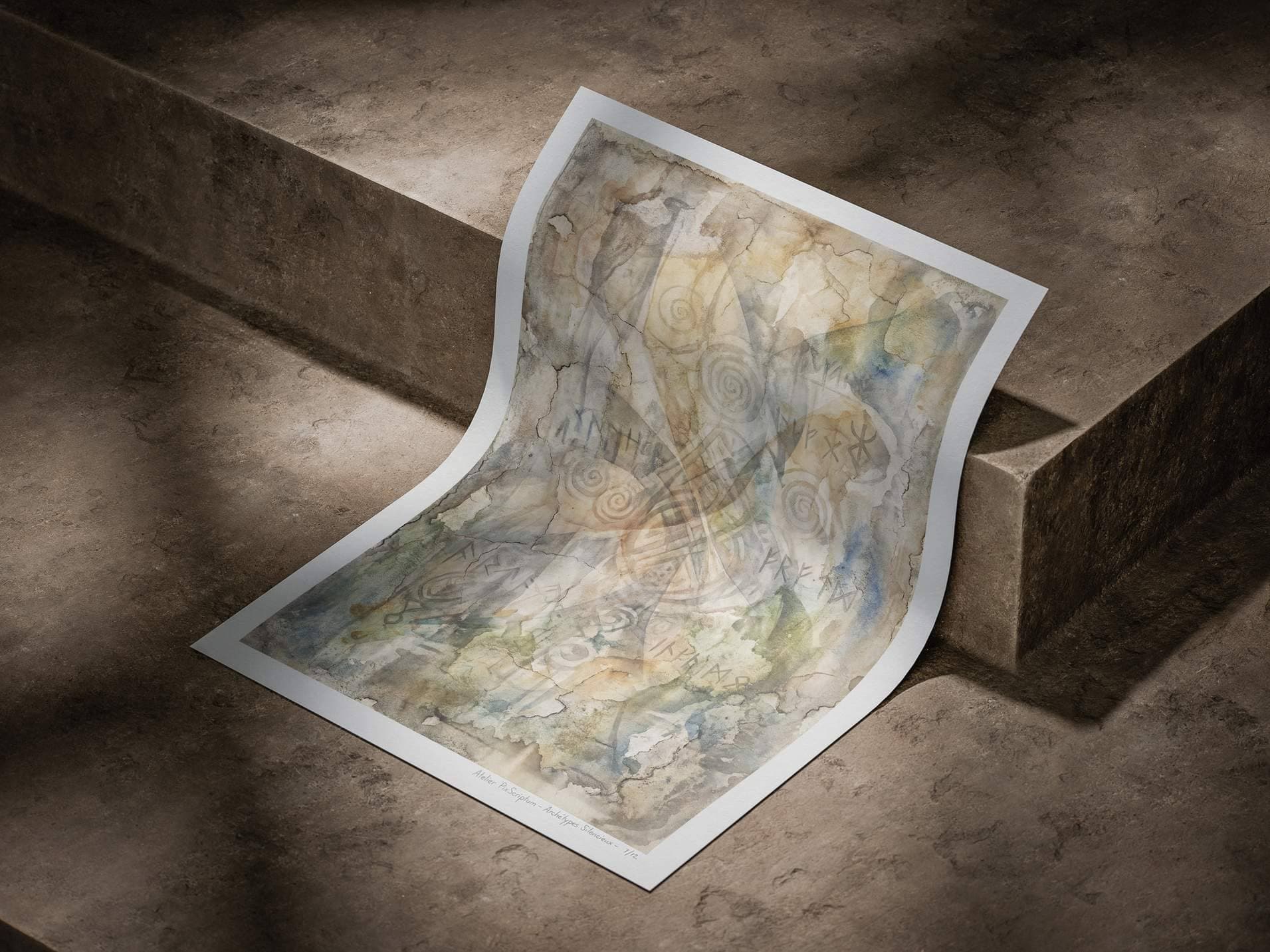 Silent Archetypes #7: Ancient Breath - Abstract Symbolism Wall Art Print view 5