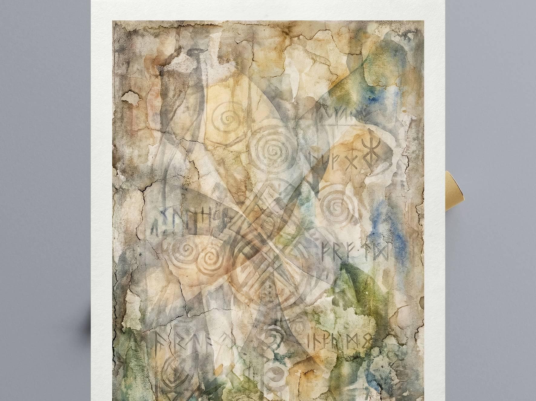 Silent Archetypes #7: Ancient Breath - Abstract Symbolism Wall Art Print view 6