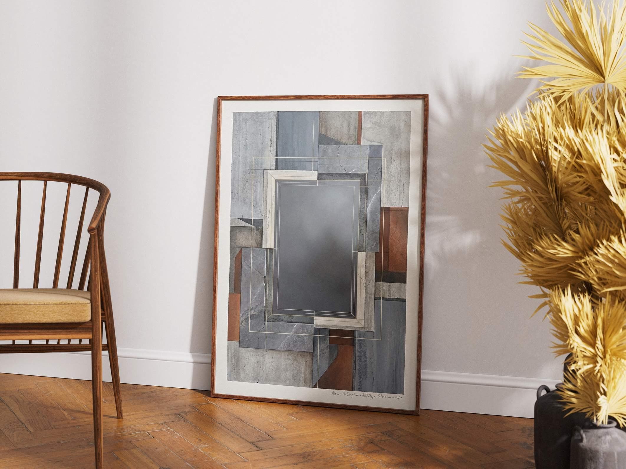 Silent Archetypes #10: Architecture of Absence - Abstract Symbolism Wall Art Print view 2