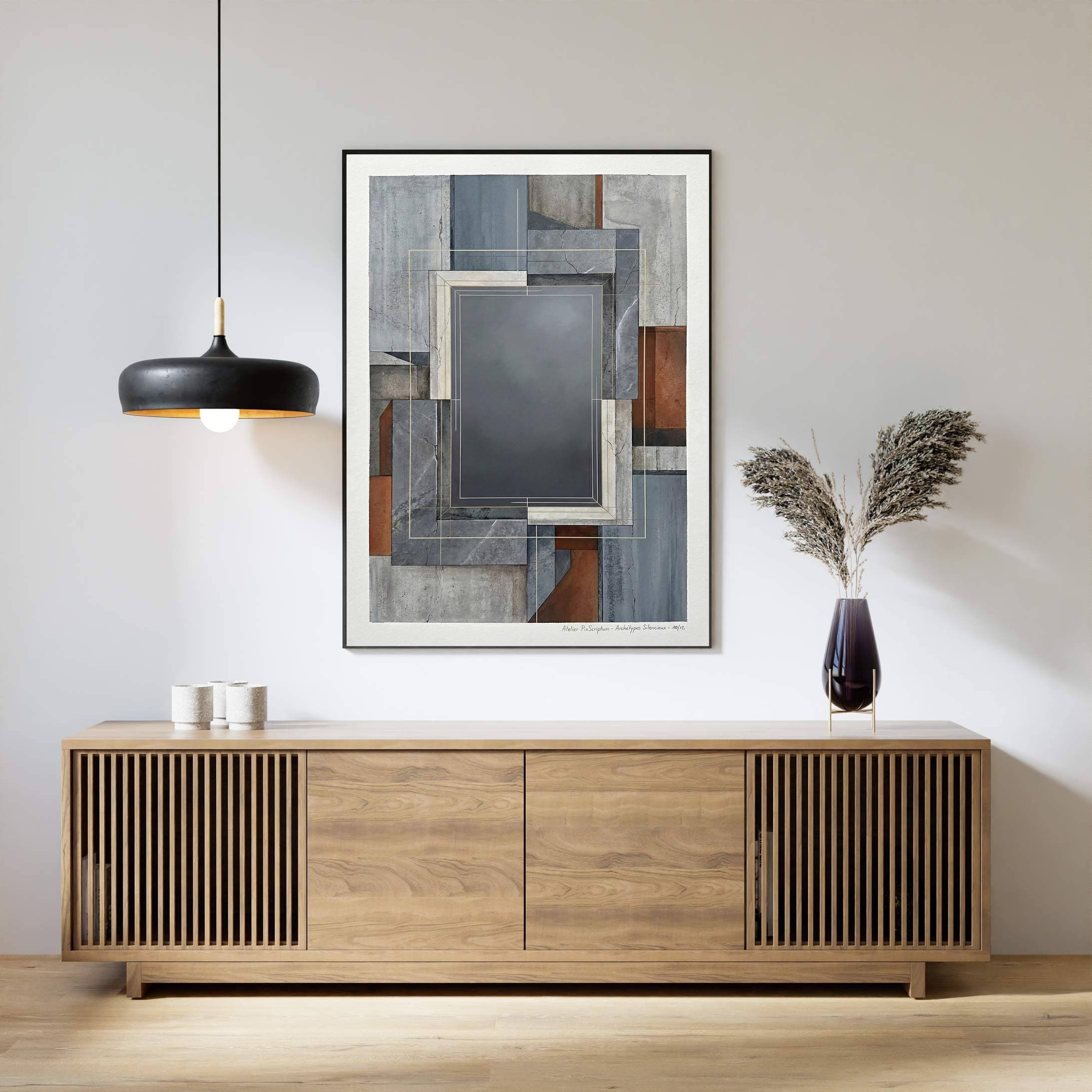Silent Archetypes #10: Architecture of Absence - Abstract Symbolism Wall Art Print view 3