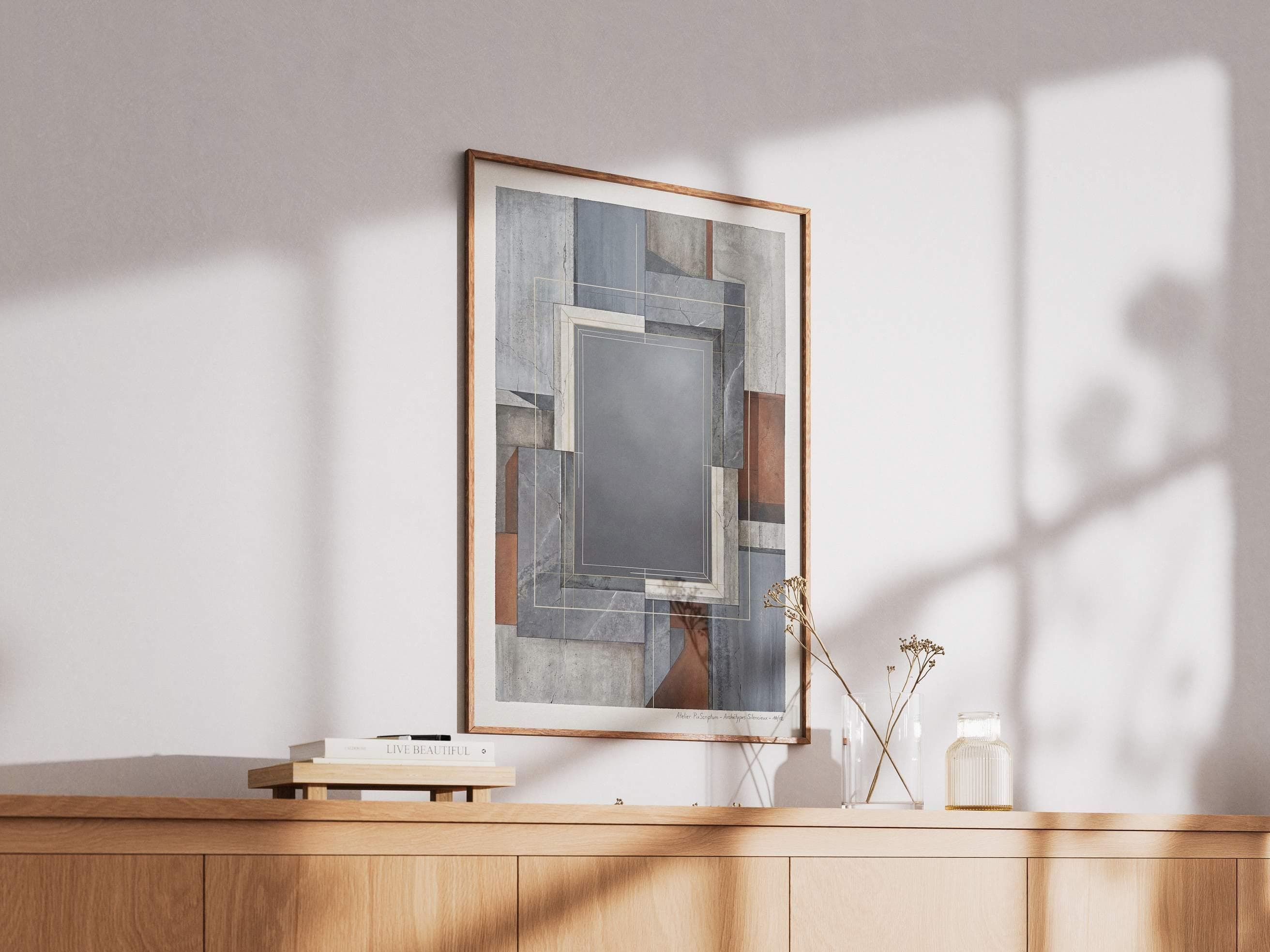 Silent Archetypes #10: Architecture of Absence - Abstract Symbolism Wall Art Print view 4