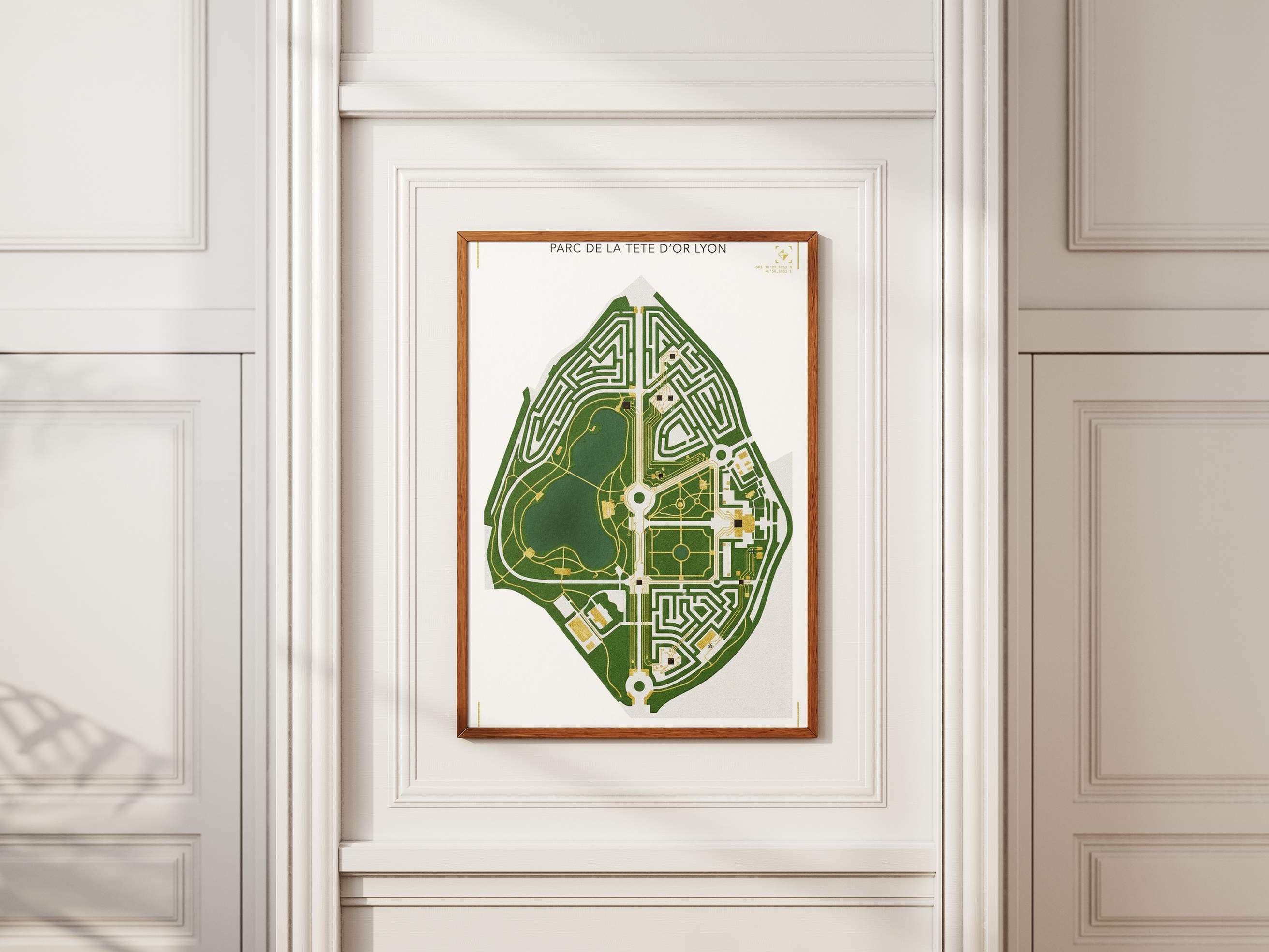 Parc de la Tête d'Or Lyon Art Print - Botanical Labyrinth & Organic City Map Poster - Urban Greenery Wall Decor & Lyon City Souvenir view 3