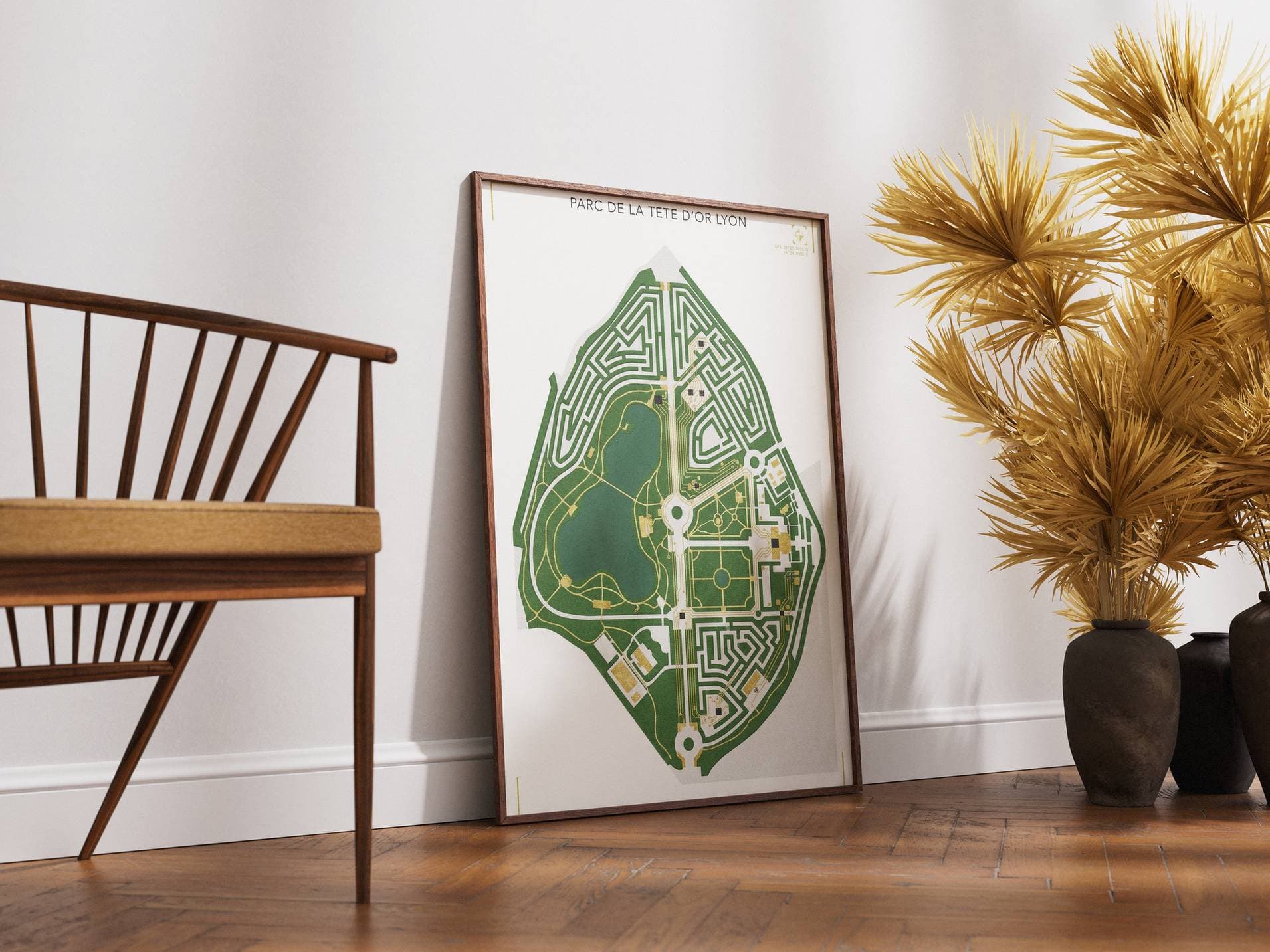 Parc de la Tête d'Or Lyon Art Print - Botanical Labyrinth & Organic City Map Poster - Urban Greenery Wall Decor & Lyon City Souvenir view 4