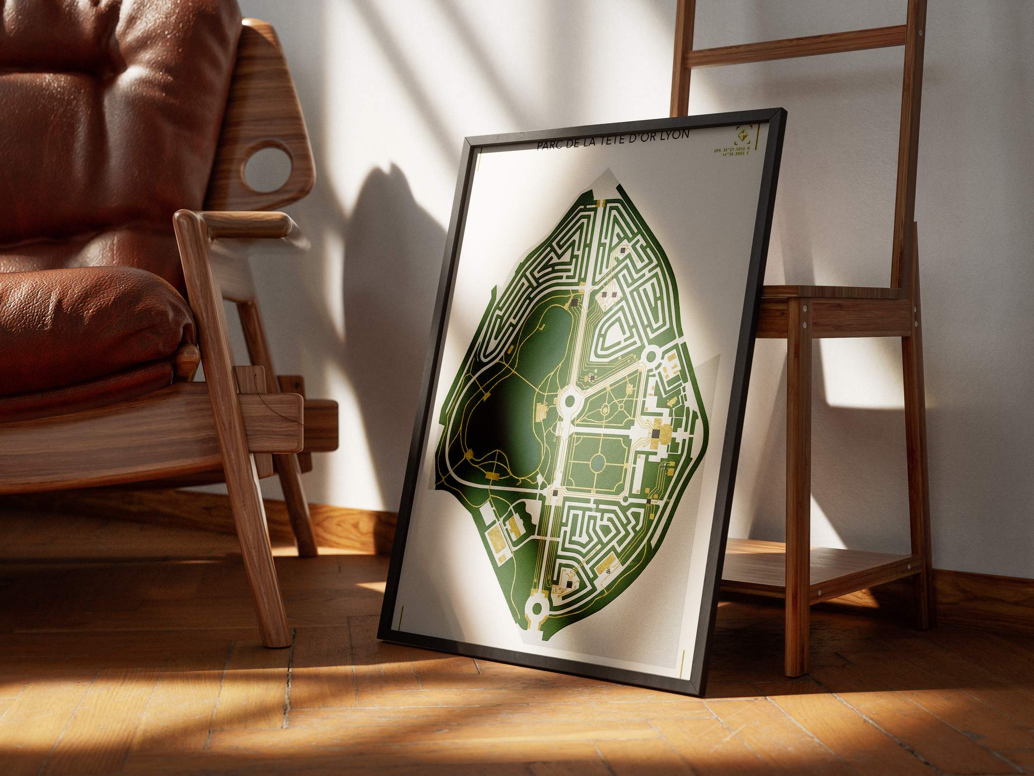 Parc de la Tête d'Or Lyon Art Print - Botanical Labyrinth & Organic City Map Poster - Urban Greenery Wall Decor & Lyon City Souvenir view 8