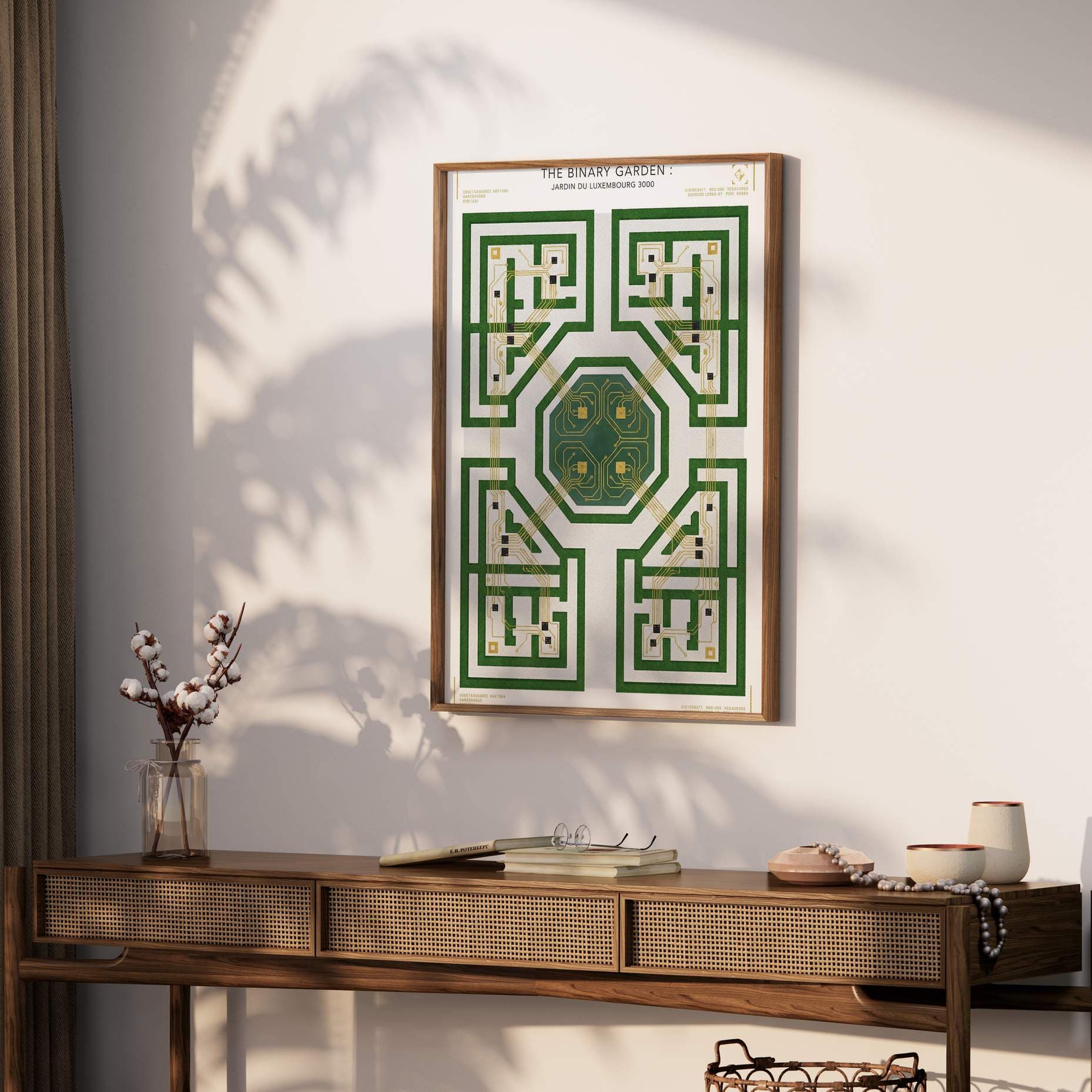 Jardin du Luxembourg Paris Poster - Symmetrical Geometric Garden Architecture Art - Classical French Park Wall Decor & Paris Landscape view 3