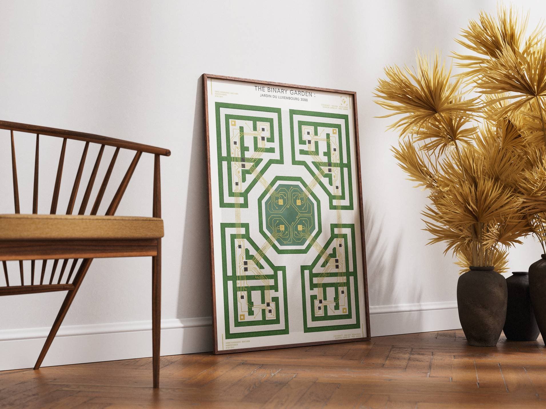 Jardin du Luxembourg Paris Poster - Symmetrical Geometric Garden Architecture Art - Classical French Park Wall Decor & Paris Landscape view 4