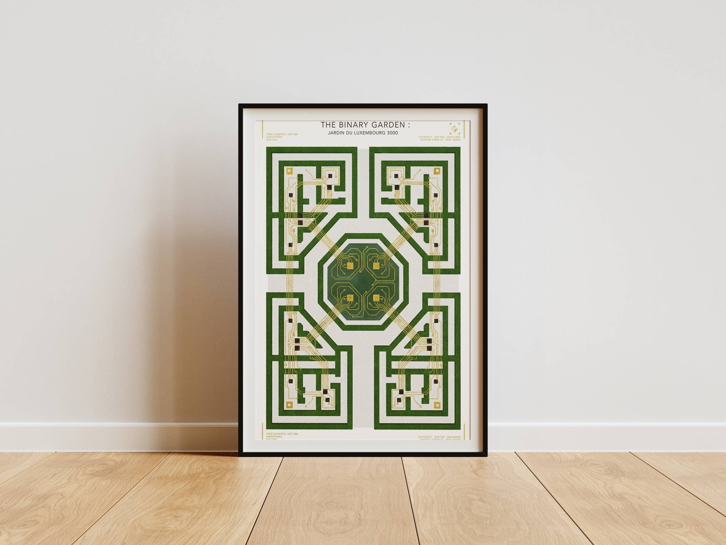 Jardin du Luxembourg Paris Poster - Symmetrical Geometric Garden Architecture Art - Classical French Park Wall Decor & Paris Landscape view 5