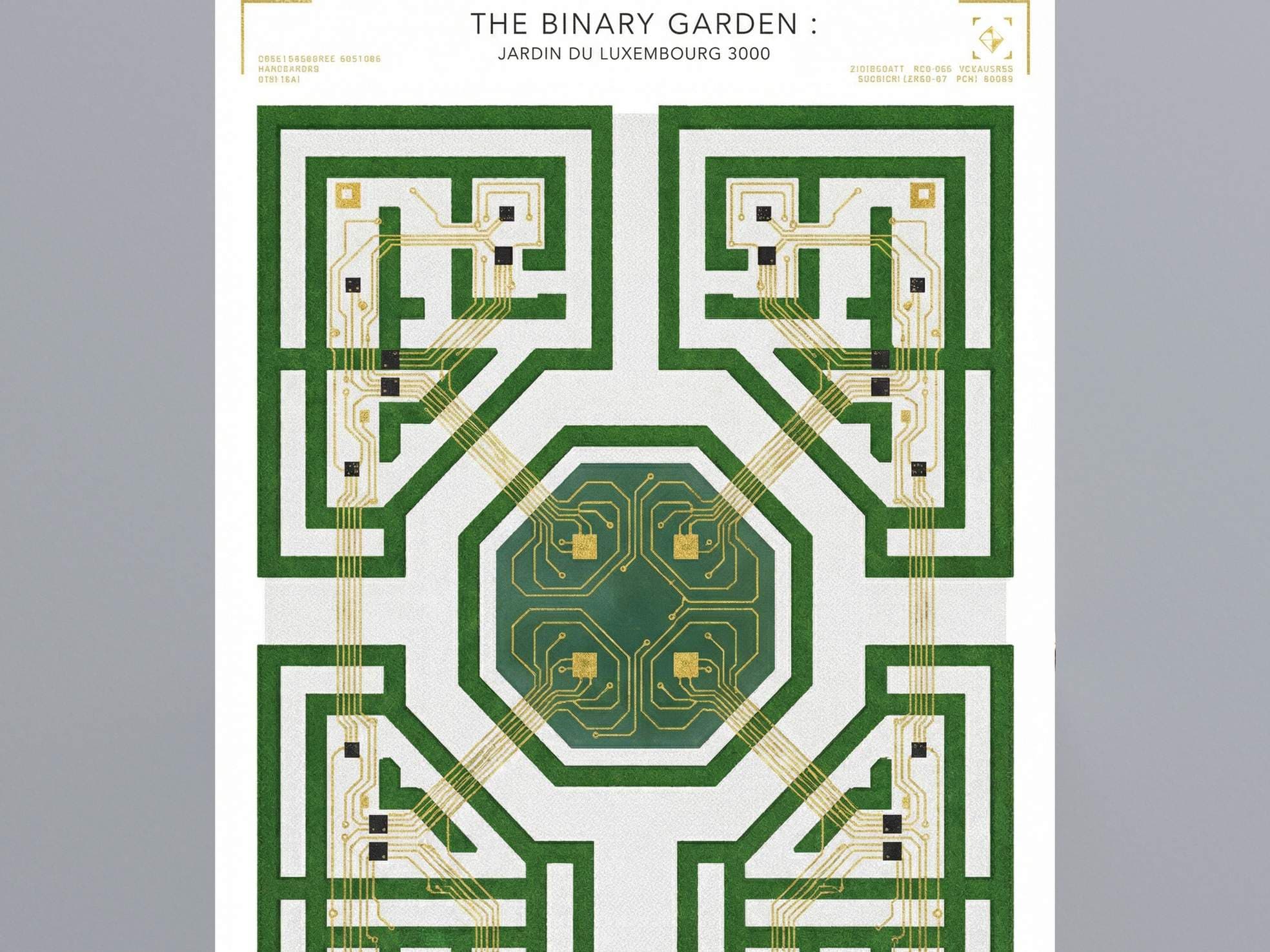 Jardin du Luxembourg Paris Poster - Symmetrical Geometric Garden Architecture Art - Classical French Park Wall Decor & Paris Landscape view 6