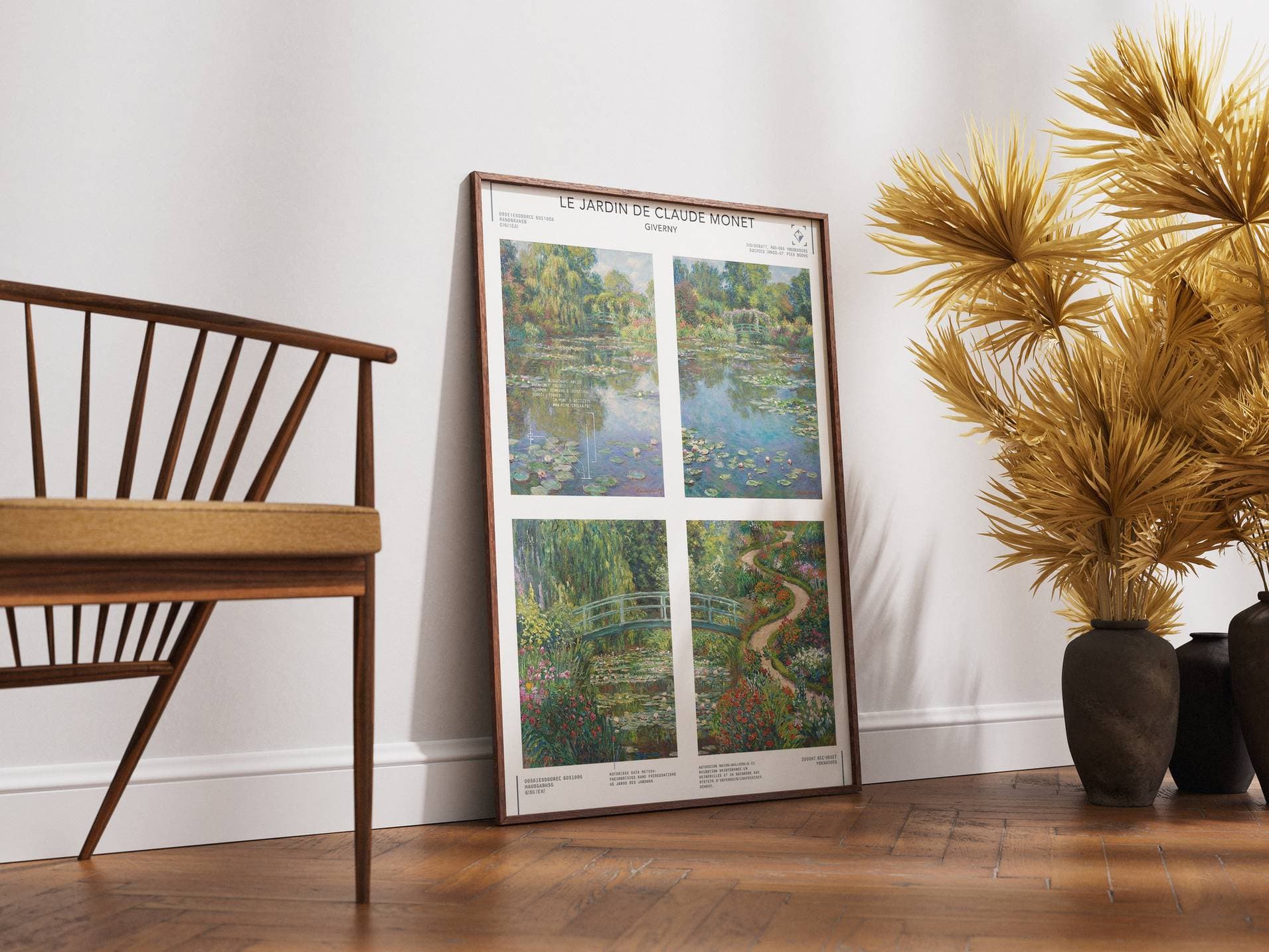 Claude Monet's Garden Giverny Print - Impressionist Water Lily Pond & Glitch Effect Poster - Modern Monet Wall Decor & Artistic Nature view 4