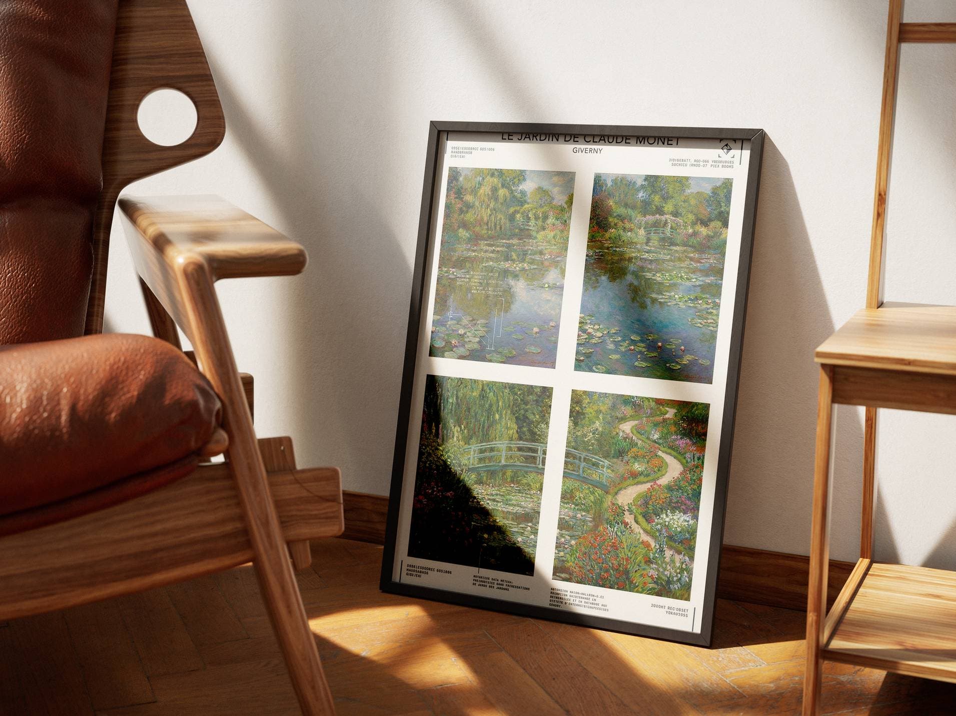 Claude Monet's Garden Giverny Print - Impressionist Water Lily Pond & Glitch Effect Poster - Modern Monet Wall Decor & Artistic Nature view 8