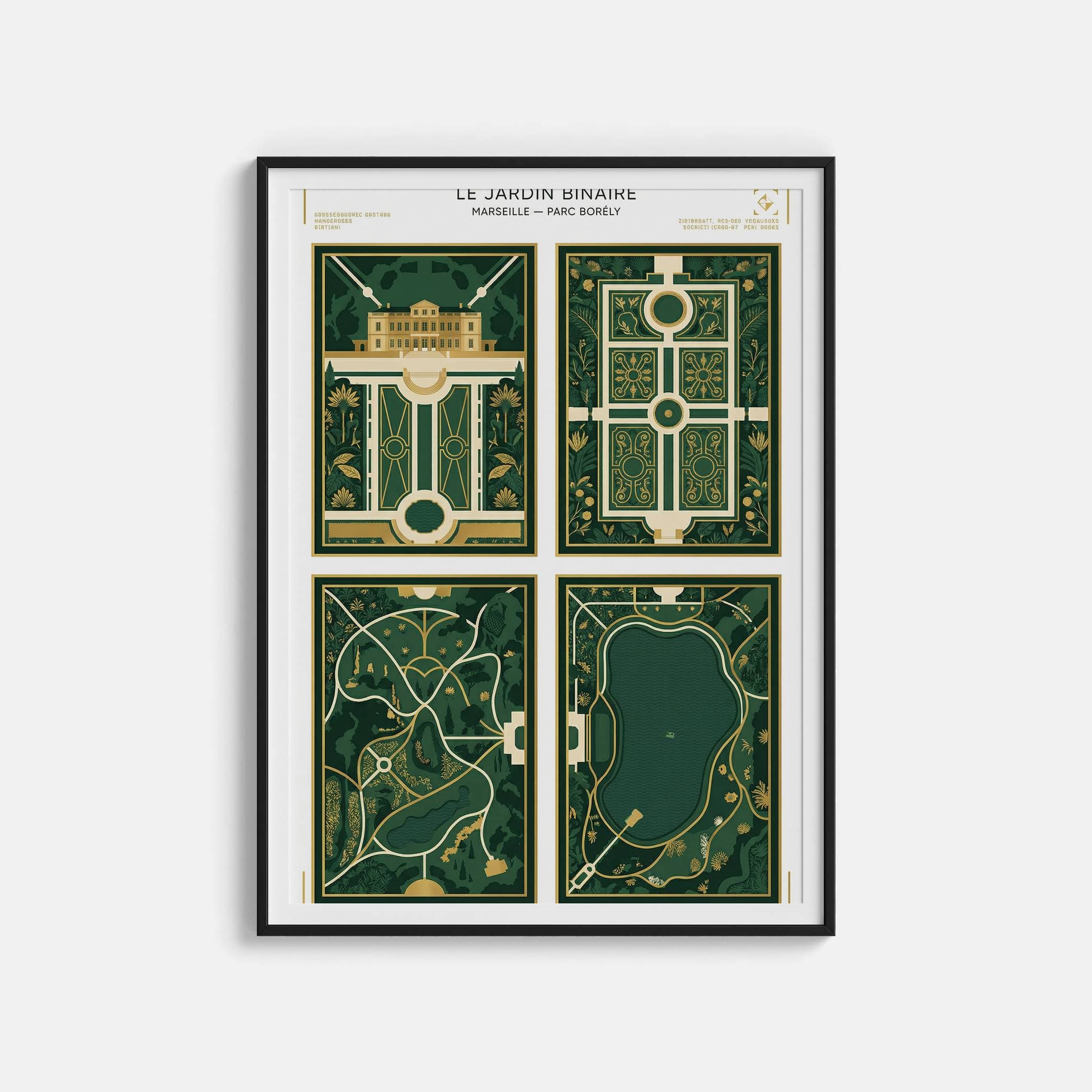 Le Jardin Binaire Abstract Art Print - Conceptual Digital Nature & Math Fractal Poster - Algorithmic Plant Wall Decor & Science Art view 1