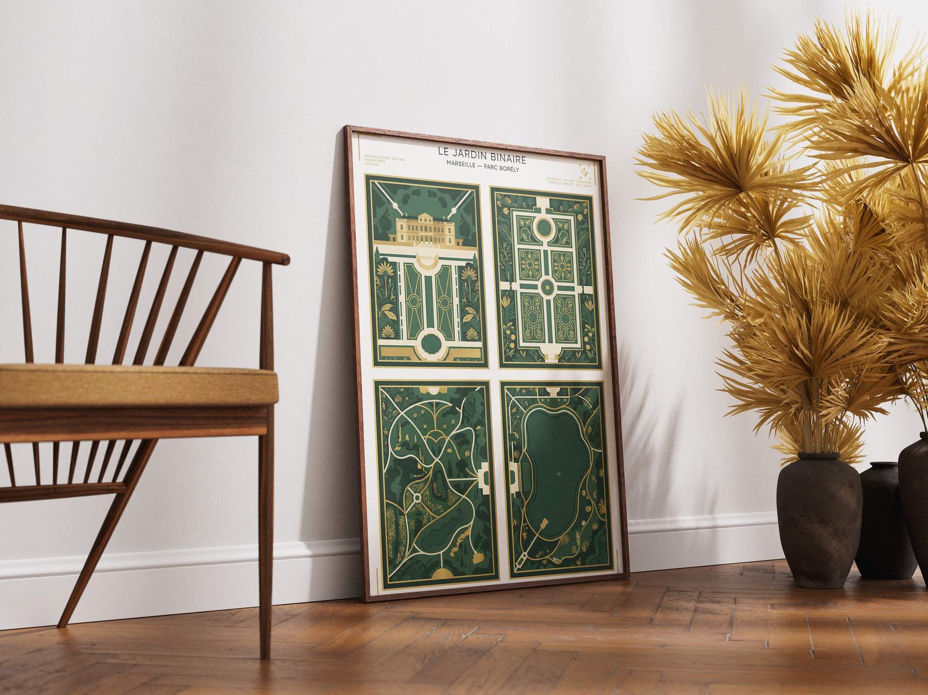 Le Jardin Binaire Abstract Art Print - Conceptual Digital Nature & Math Fractal Poster - Algorithmic Plant Wall Decor & Science Art view 4