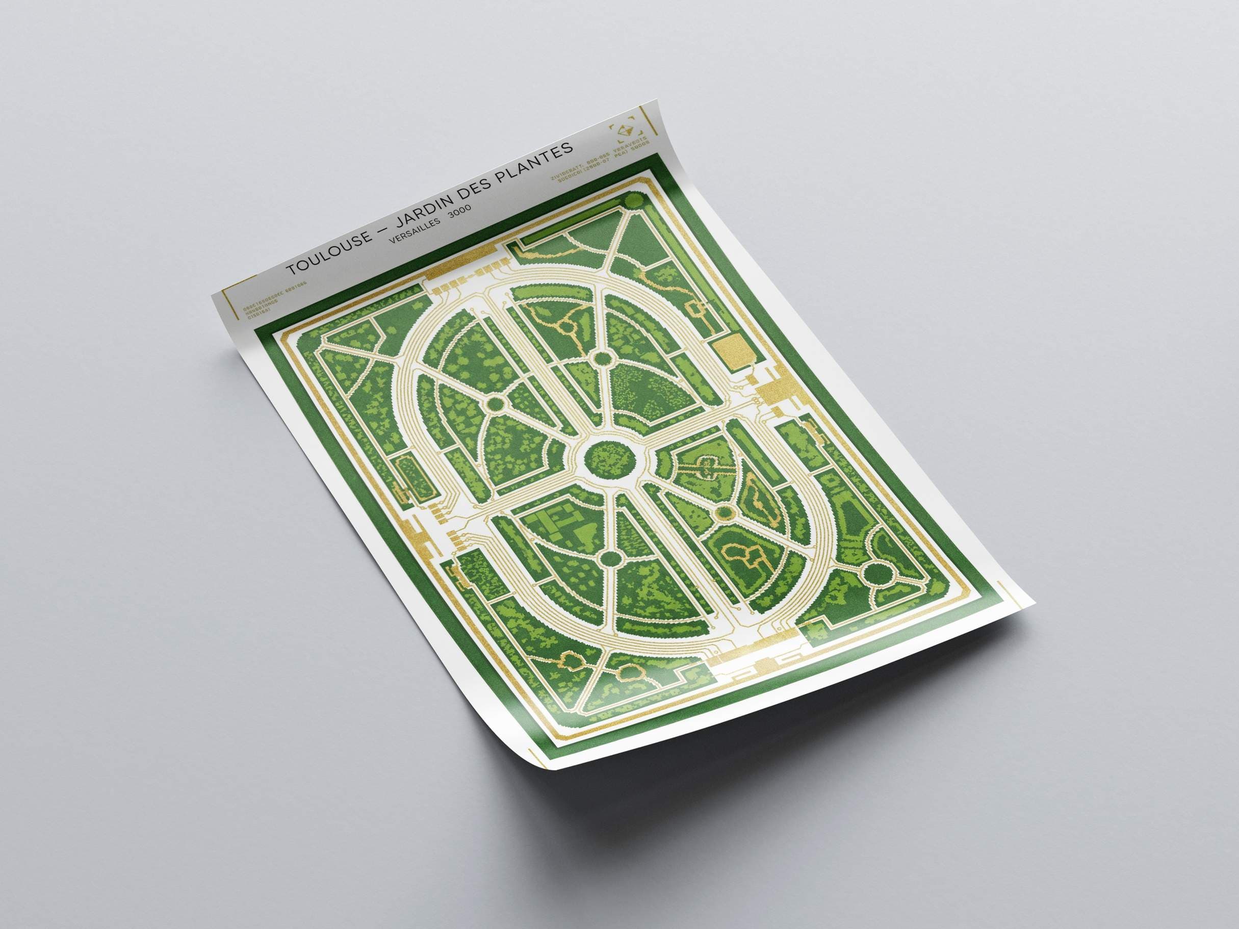 Jardin des Plantes Toulouse Art Poster - Botanical Curves & Educational Garden Map Print - Occitanie Landscape Wall Decor & Vintage Park Art view 4