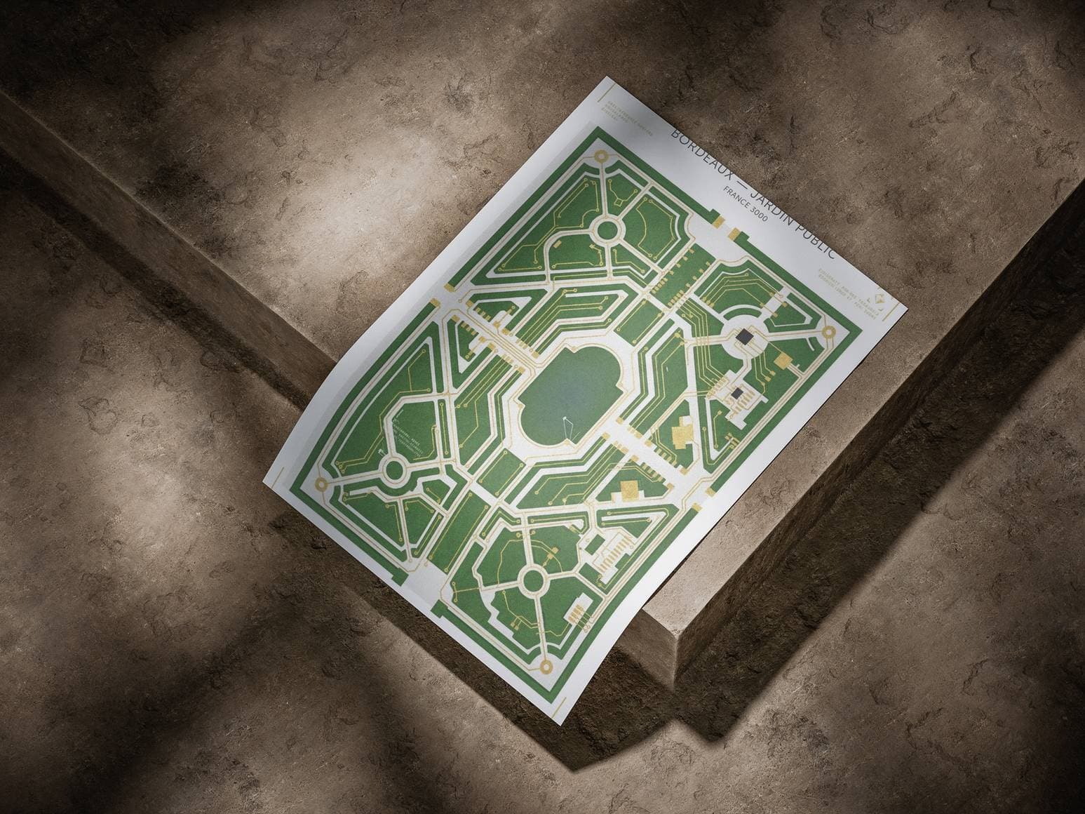 Jardin Public Bordeaux Art Print - Majestic Theatrical Landscape & Water Mirror Poster - Bordeaux City Wall Decor & Romantic Garden Print view 4