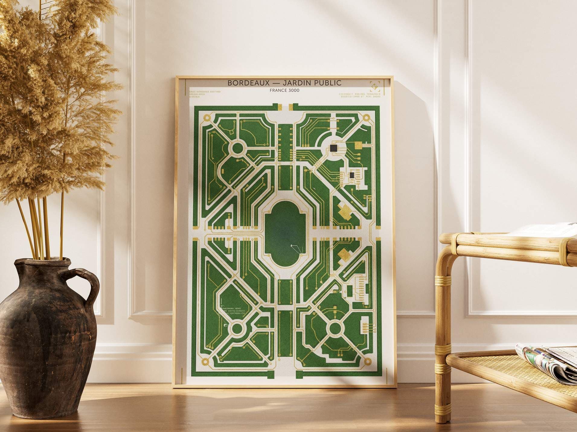 Jardin Public Bordeaux Art Print - Majestic Theatrical Landscape & Water Mirror Poster - Bordeaux City Wall Decor & Romantic Garden Print view 6