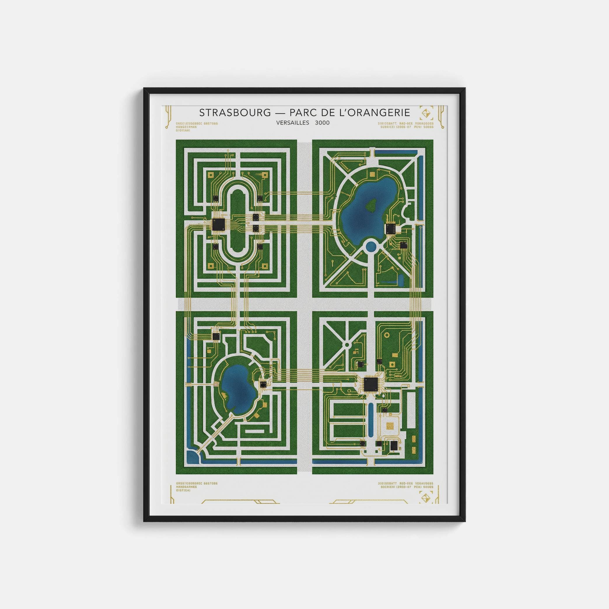 Parc de l'Orangerie Strasbourg Poster - Dual Nature Landscape & Lake Reflection Art Print - Alsace Garden Wall Decor & Peaceful Park View view 1