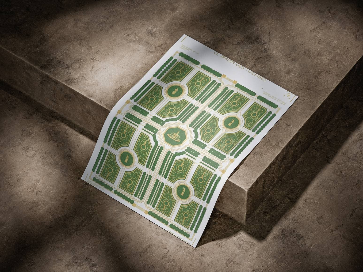 Jardin des Tuileries Paris Art Poster - Classical Royal Garden & Axis Design Perspective Print - Louvre Park Wall Decor & Paris History Art view 2