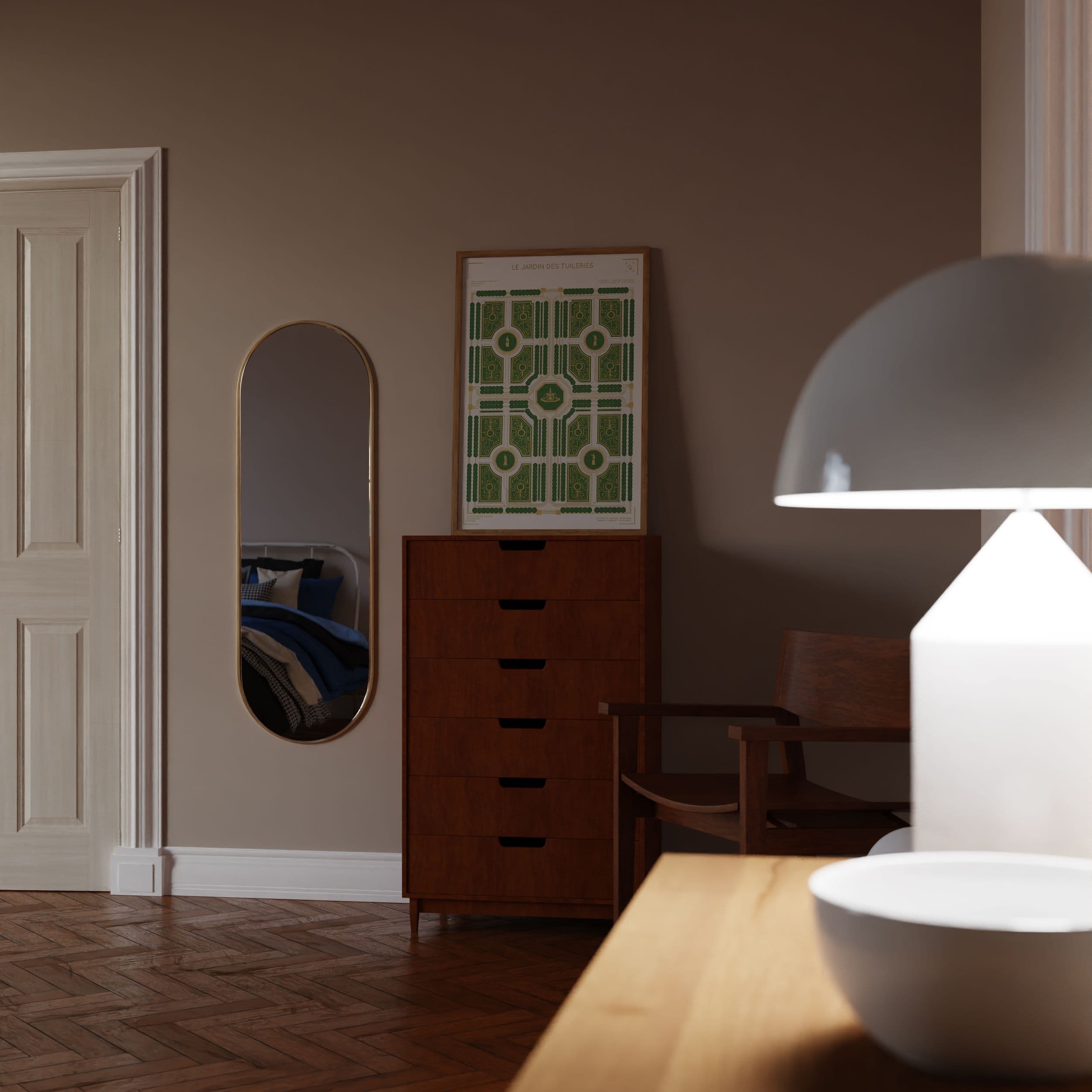 Jardin des Tuileries Paris Art Poster - Classical Royal Garden & Axis Design Perspective Print - Louvre Park Wall Decor & Paris History Art view 5