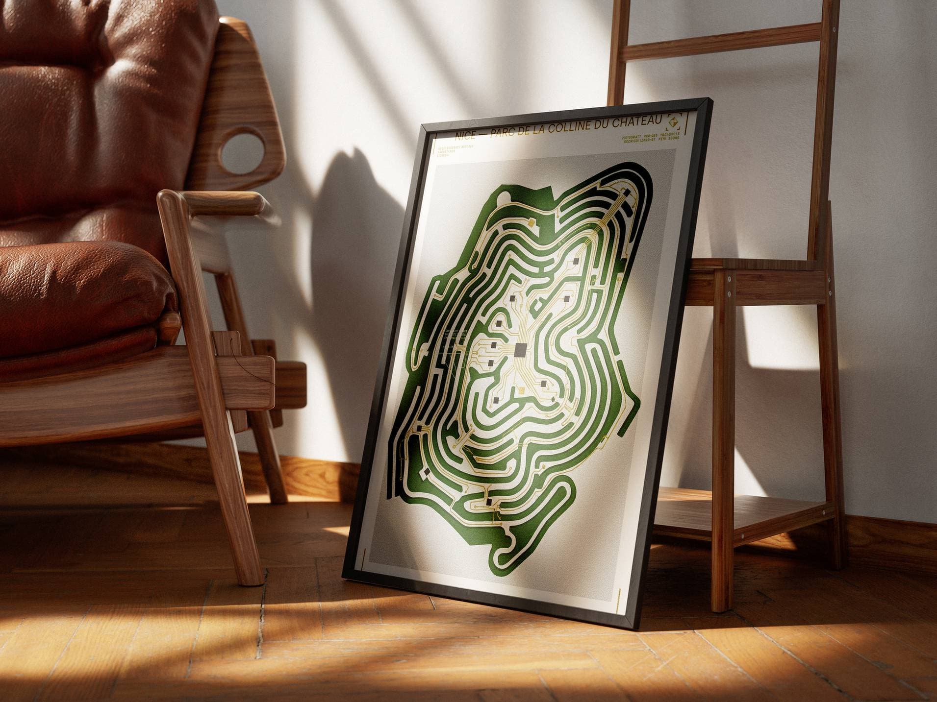 Parc de la Colline du Château Nice Print - Topographic Coastal Garden & Sea View Poster - French Riviera Wall Decor & Nice Cityscape Art view 8