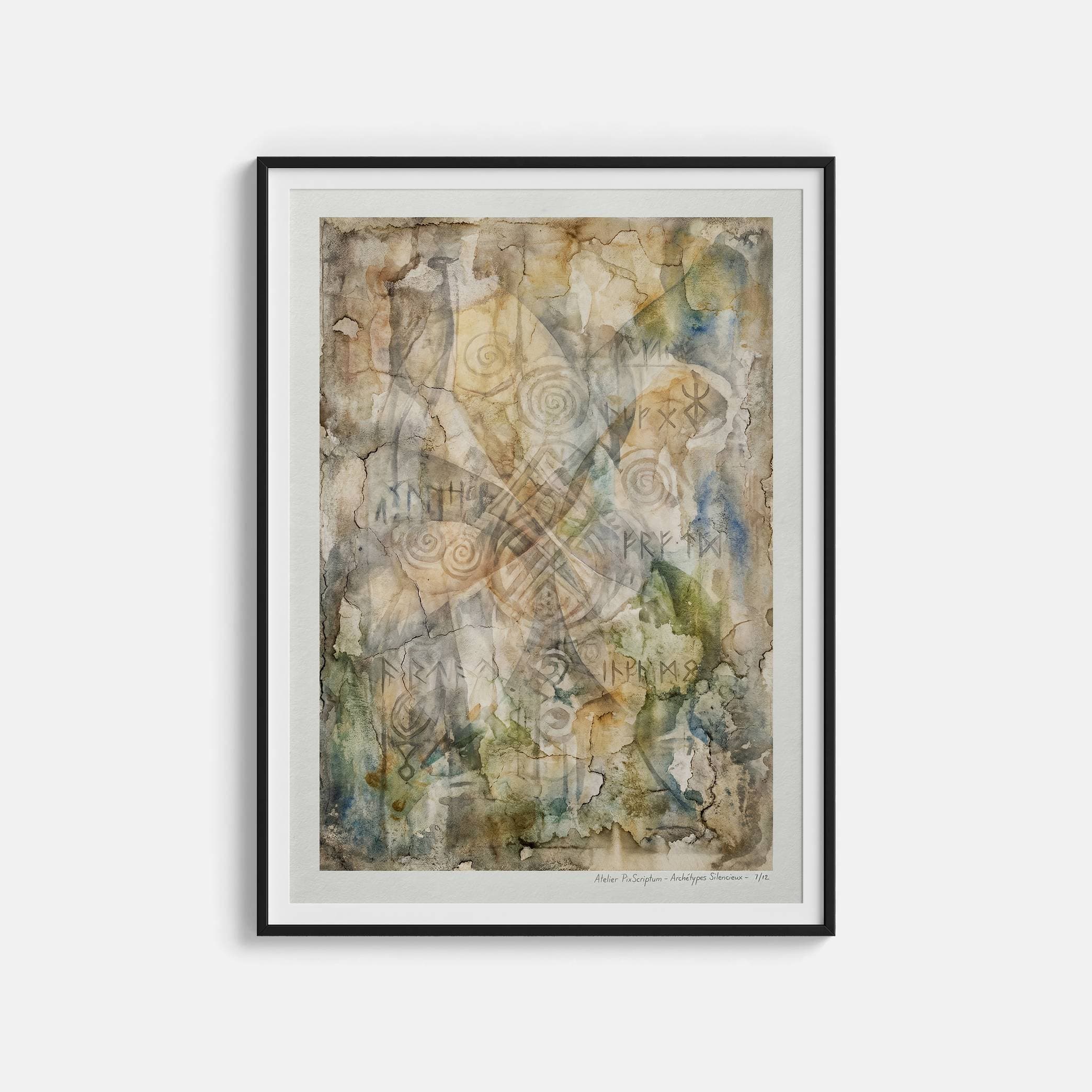 Silent Archetypes #7: Ancient Breath - Abstract Symbolism Wall Art Print view 1