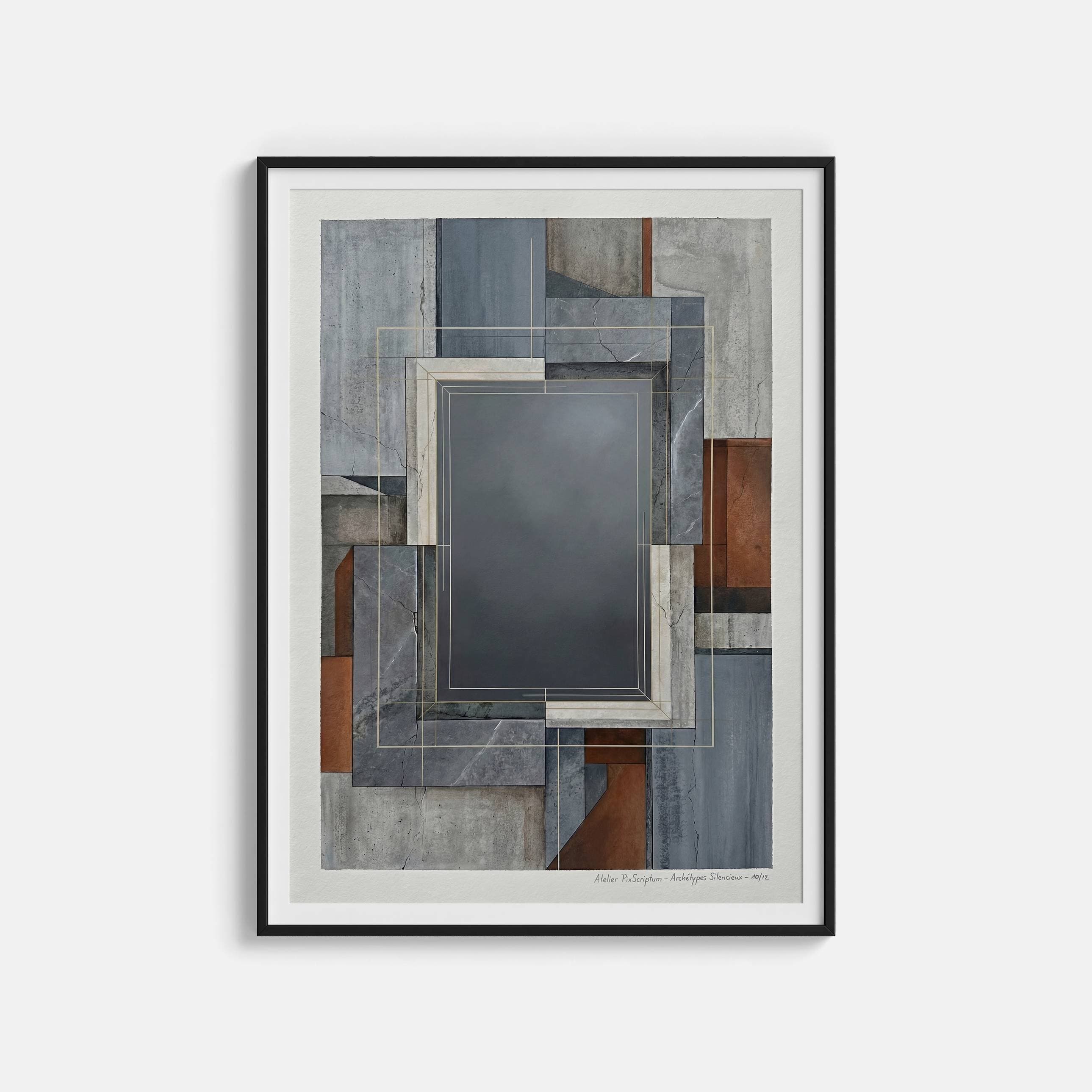 Silent Archetypes #10: Architecture of Absence - Abstract Symbolism Wall Art Print view 1
